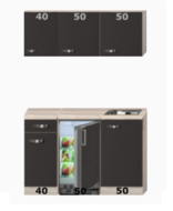 Keuken Kitchenette Faro Antraciet 140cm HRG-5259 – Kitchenettes per lengte [#433354]