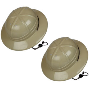 Ravensden Safari helm – 2x stuks – kaki – jungle – kinderen – verkleedhoed – carnaval accessoires – /aanbevolen/voordeel-deals-algemeen-11 [#287182]