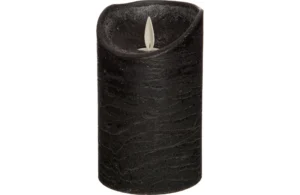 ANNA's collection Ledkaars wax+vlam h12.5cm bo zwt [#37404]