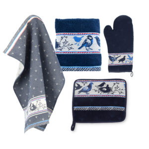 Bunzlau Castle Bunzlau Castle Keukentextiel Set Birds Donkerblauw – Textieltopper.eu > Keukentextiel > Complete keukentextiel set [#124463]