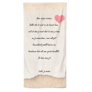 Merkloos Valentijn handdoek Aan mijn vrouw – Pillow Buddies – Huis en tuin > Linnengoed > Handdoeken [#355787]