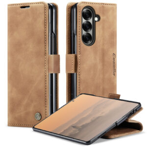 Caseme Caseme Samsung Galaxy Z Fold 7 bookcase stand hoes – Bruin – smartphone hoesjes > samsung > samsung galaxy z fold 7 [#417317]