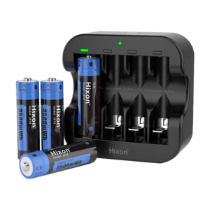 Hixon Hixon 4-Pack Lithium Oplaadbare AA Batterijen met Lader (1.5V Constant Voltage, 3500 mWh) – Elektronica > Accessoires voor elektronica > Computeraccessoires [#ONJ818]