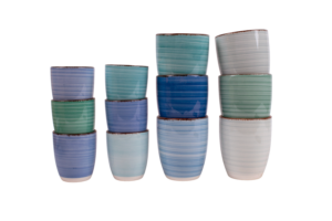 Kade 171 Set van 6 koffiekopjes – blauw – 160 ML – 340 ML – allen unieke kleur – koffiemok – cappuccinomok – ocean blue – kade 171 [#032032]