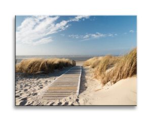 Karo-art Schilderij – Noordzee, Blauw/Beige, 40X30cm, 1luik – Meubels > Huis accessoires > Decoratie > Schilderijen [#153516]