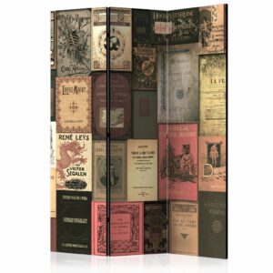 Karo-art Vouwscherm / Kamerscherm – Oude Boeken 135×172 cm , gemonteerd geleverd dubbelzijdig geprint – Meubels > Huis accessoires > Slaapkamer accessoires > Kamerscherm [#459320]