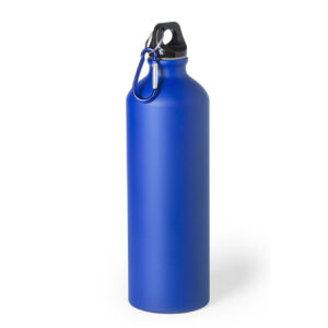 Merkloos Drinkfles – blauw – aluminium – schroefdop – 800ml – met karabijnhaak – – /outdoor-amp-vrije-tijd/sport-artikelen/sport-accessoires/bidons-amp-waterflessen [#446300]