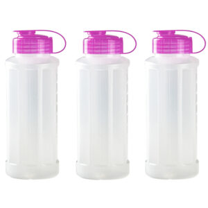 PlasticForte Plasticforte waterfles – 3x stuks – 1100 ml – met dop roze – drinkfles – – /aanbevolen/map-4 [#286200]