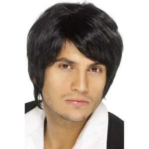 Smiffys Carnaval verkleed boy band pruik – heren – zwart – kort haar – /feestpruiken-alle-kleuren/feest-pruiken/alle-heren-pruiken- [#018894]